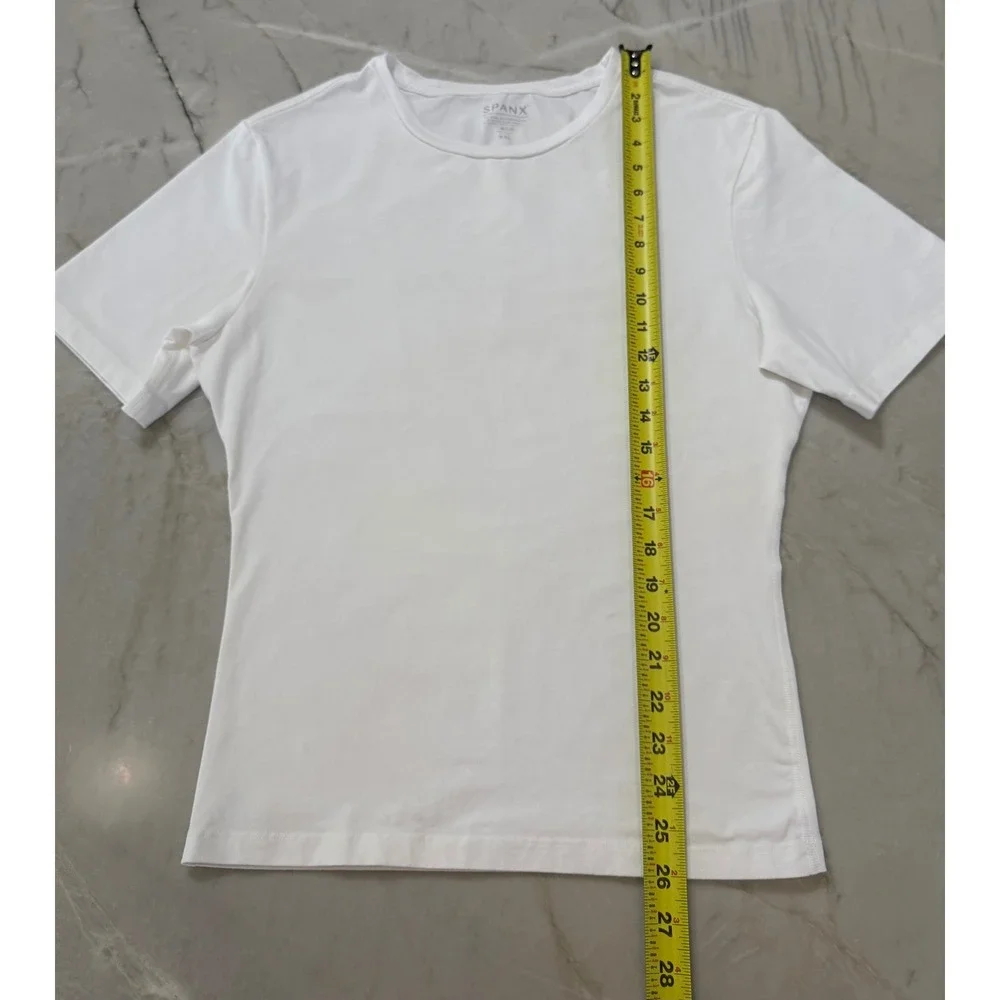 Spanx Men Cotton Compression Short Sleeve Crew Neck Undershirt White - 2XL